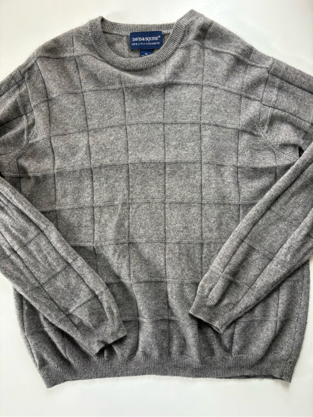 Davis & Squire 2 Ply Cashmere Sweater Grey XL